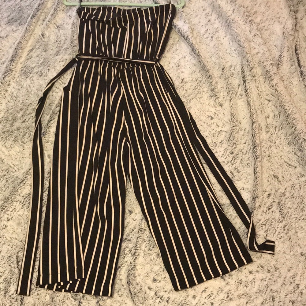 Striped overalls